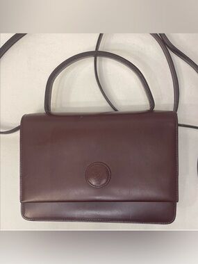 Louis Quatorze Vintage Leather Crossbody Deep Burgundy EUC